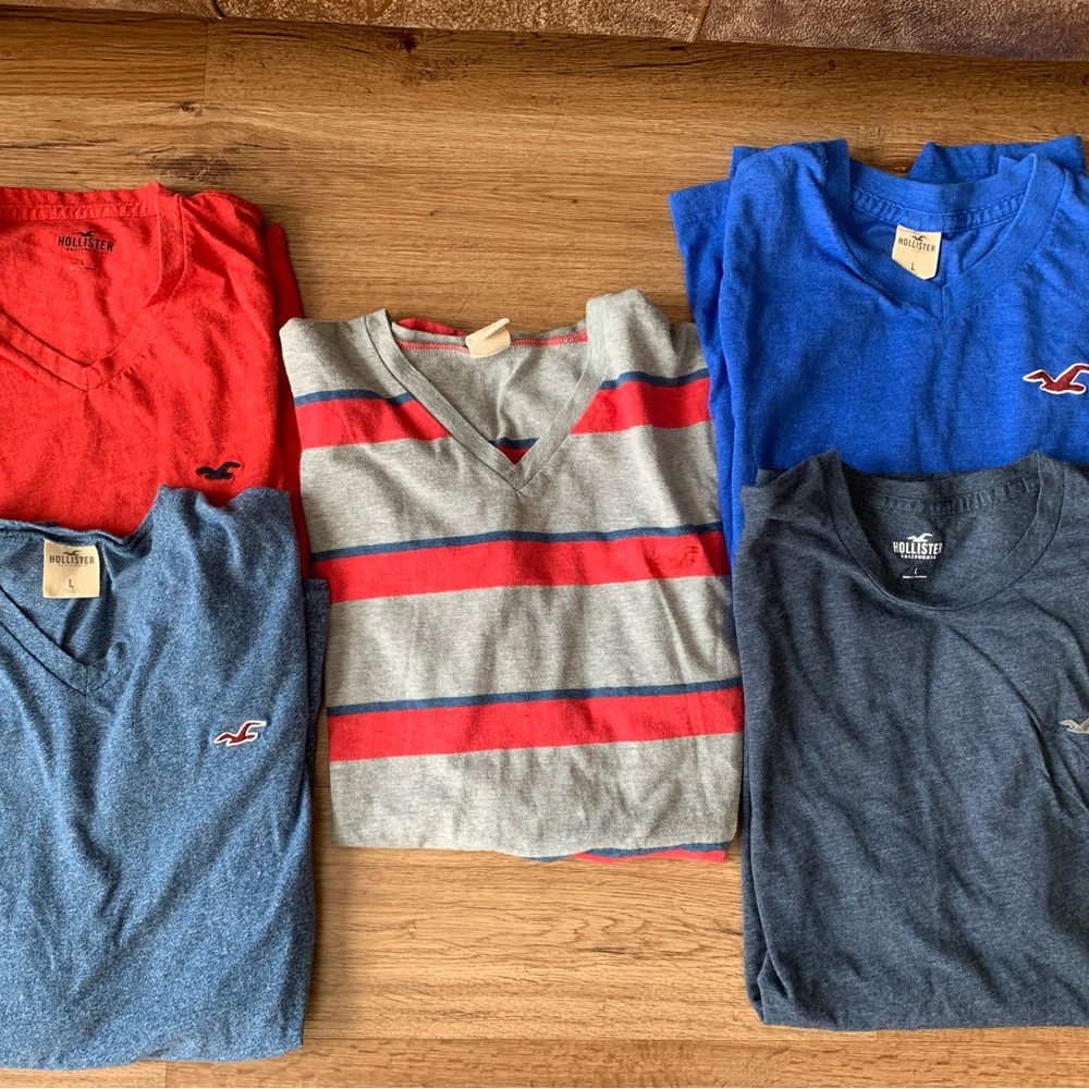 5 Hollister mens t-shirts - size L
